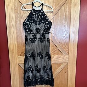 Chelsea & Violet Black Lace Halter Dress